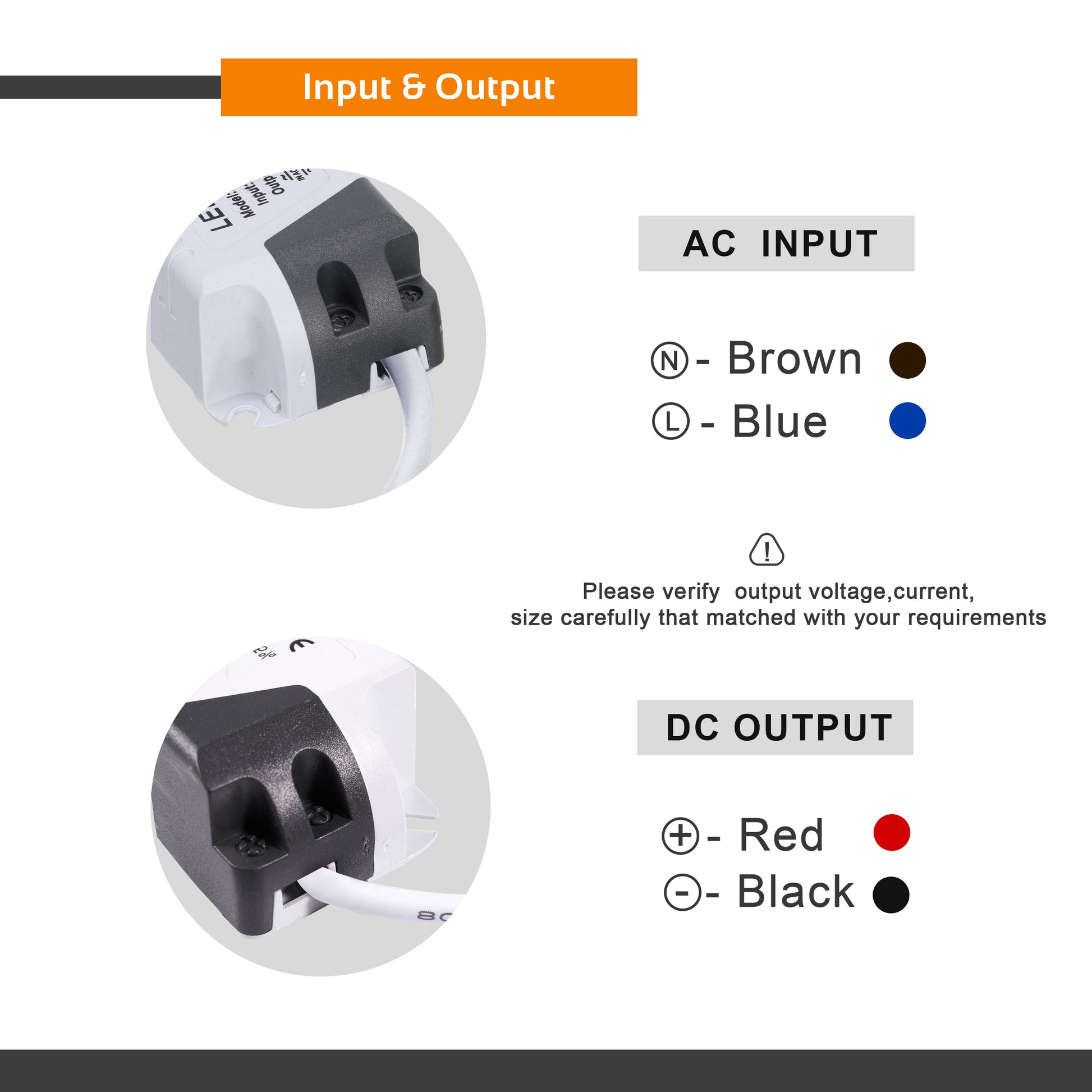 LED driver 24w-Input & Output