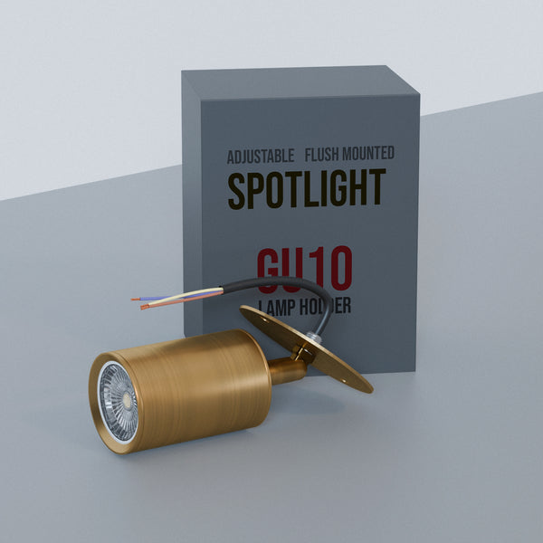 Foco de techo cilíndrico ajustable para iluminación de conductos -5633 – Latón amarillo