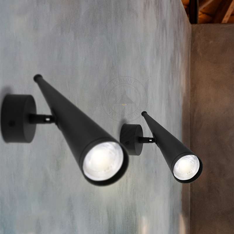 Modern LED Black cone shade GU10 Wall Lamp Aluminum Downlight-App 1