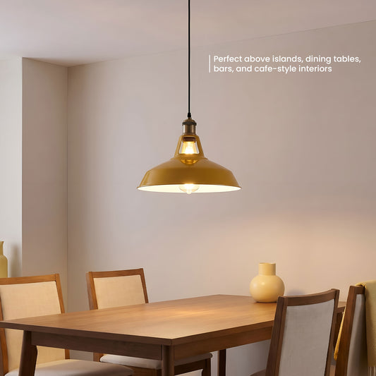Modern Yellow Colour Lampshade Industrial Retro Style Metal Ceiling Pendant Lightshade~2553