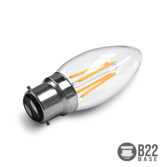 LED Candle Filament B22 6W 3000K Warm White Energy Saving Bulbs ~5448