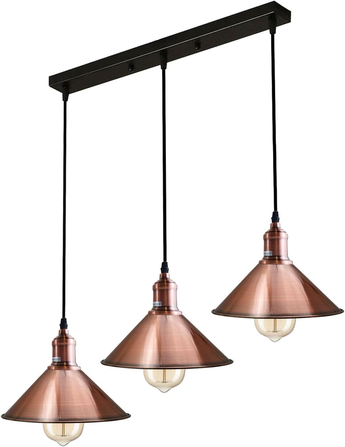 3 head pendant lighting ceiling 3 way E27 pendant lamp pendant lighting ceiling hanging lights for kitchen hanging bedside light 3 bar pendant lights dining room light ceiling over table UK industrial ceiling light Kitchen island lighting