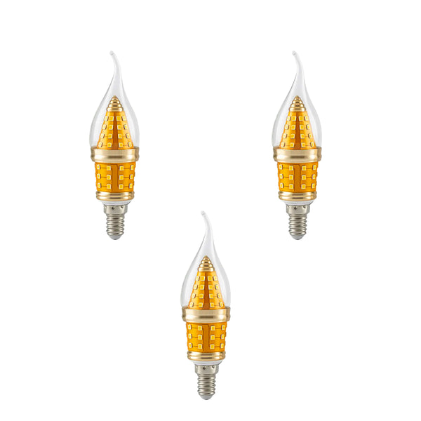 Retro LED E14 kaarsvlam koel witte bol kroonluchterlamp~5036 – Pak 03