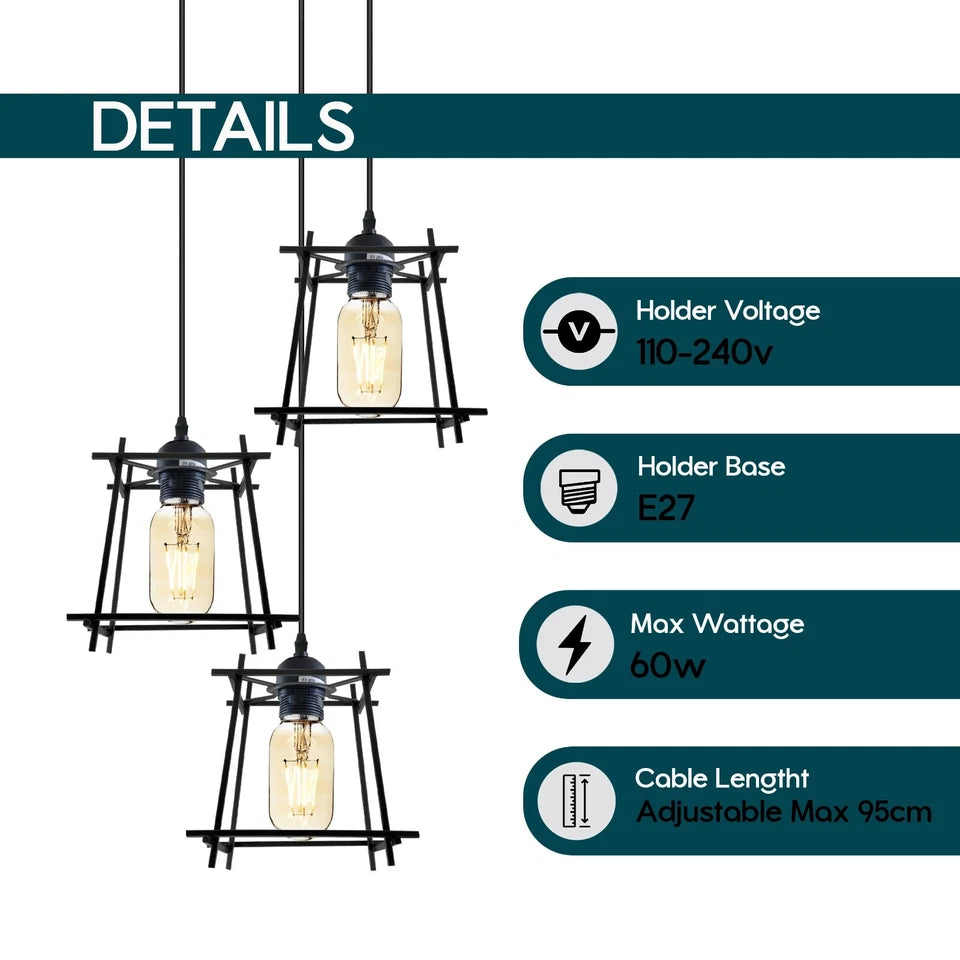 ceiling light pendant light 3 head ceiling light adjustable Pendant holder lamp holder Pendant Light Fitting ceiling E27 Ceiling Rose Pendant Vintage Pendant Lamp Holder Suspension Flex Ceiling Light Pendant Fitting ceiling rose rubber cable