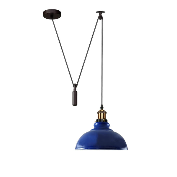 Industrial Metal Pendant Light Fixture ~6285 – Navy Blue