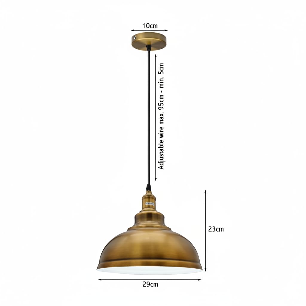 brushed brass dome shade hangi