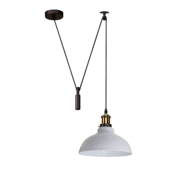 Industrial Metal Pendant Light Fixture ~6285 – White