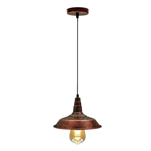 Vintage Hanging Shade Ceiling Pendant Light ~5668 – Rustic Red / 26CM