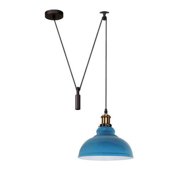 Industrial Metal Pendant Light Fixture ~6285 – Blue