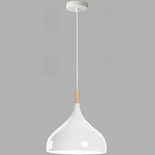 white metal lampshade single ceiling pendant light