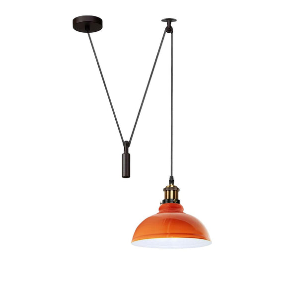 Industrial Metal Pendant Light Fixture ~6285 – Orange