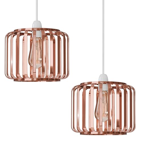 shade chrome cage copper light