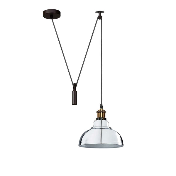 Industrial Metal Pendant Light Fixture ~6285 – Chrome