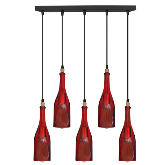 E27 Ceiling Loft Wine Bottle Pendant Light Chandeliers