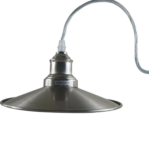 Pendant Lighting Metal Industrial Vintage Hanging Ceiling, Satin Nickel, for Kitchen Home Lighting~1268