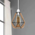 Diamond Shape Geometric Metal Cage Lampshade with Hemp Rope Detail ~4584