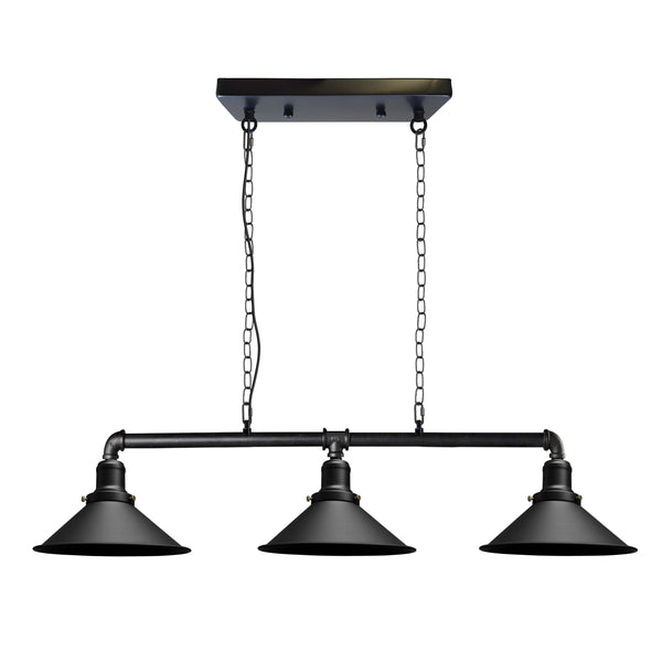 Metalen waterpijp vintage lampfitting 3 lampen ~1861 – Zwart / Nee