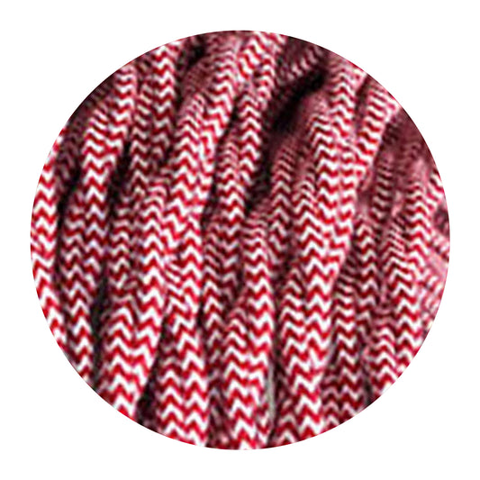 1M/5M/10M 3 Core Twisted Electric Cable Covered Red And White Color Fabric 0.75mm~4850