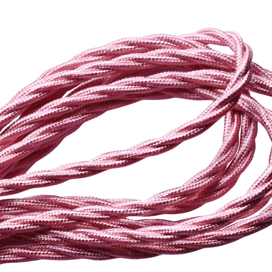 5M Twisted Pink 3 Core Flexible Fabric cable~4851