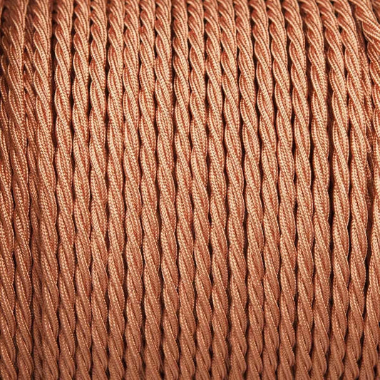 5m Rose Gold 2 Core Twisted Electric Fabric 0.75mm Cable~1753