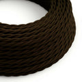 1M/5M/10M  3 Core Twisted Electric Dark Brown Fabric Cable ~4805