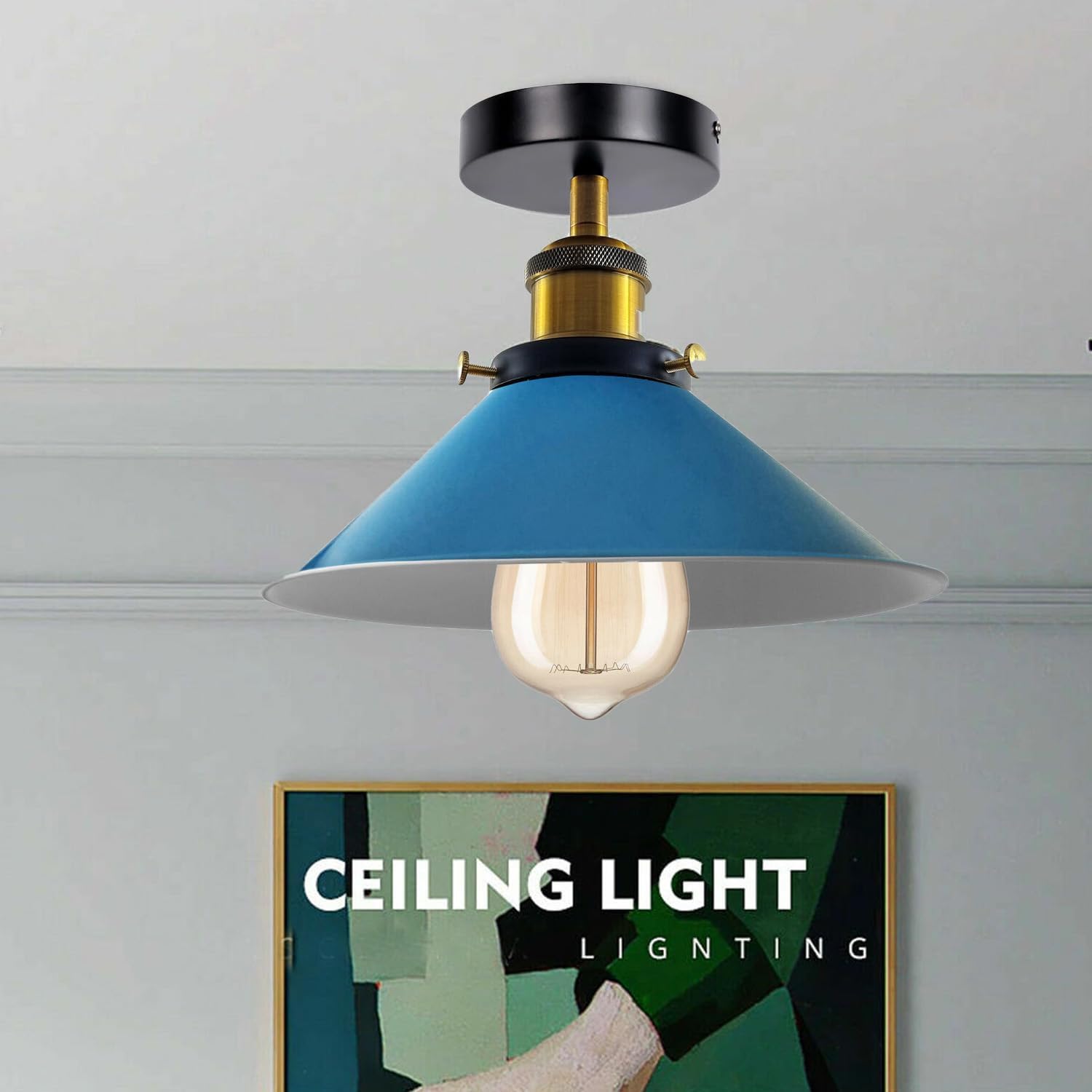 Affordable semi flush ceiling lights _ Metal E27 ~5948