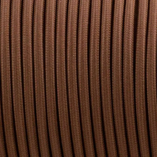 5m 3 core Round Vintage Braided Fabric Brown Cable Flex 0.75mm~4574