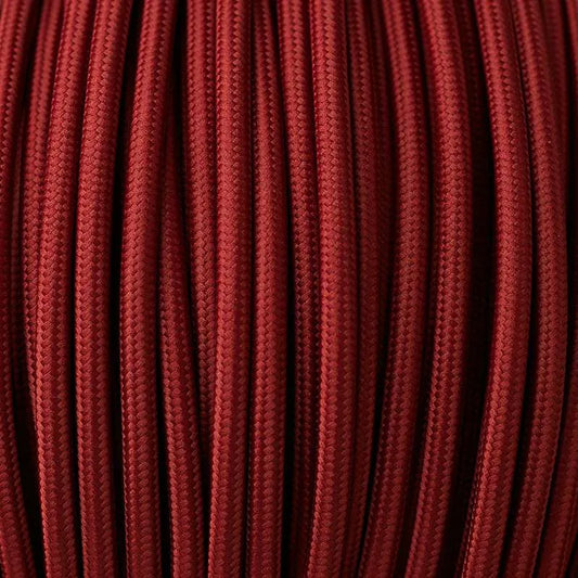 10m 3 core Round Vintage Braided Fabric Light Burgundy Cable Flex 0.75mm~4579