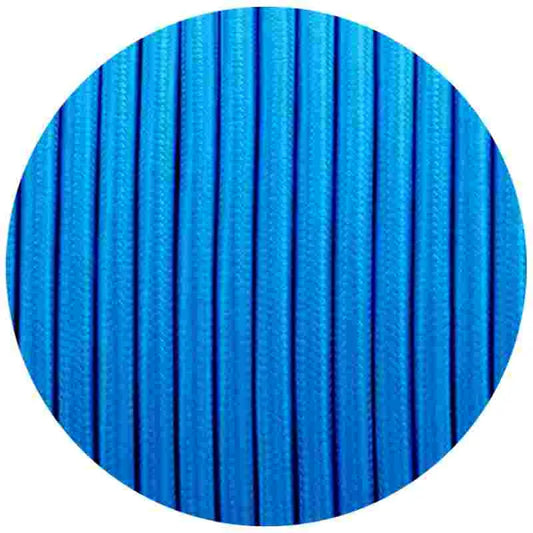 5m 3 core Round Vintage Braided Fabric Blue Cable Flex 0.75mm~4566