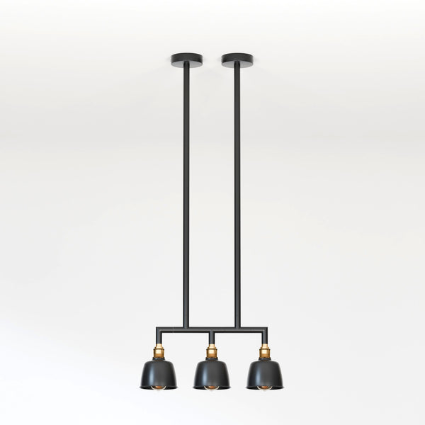 Black And Brass Linear Pendant Ceiling Light E27 ~5638 – 80cm Height / No