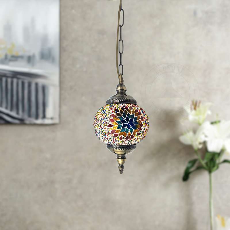 Turkish Mosaic tiles Glass Pendant Light fixture Globe shape-Application 3
