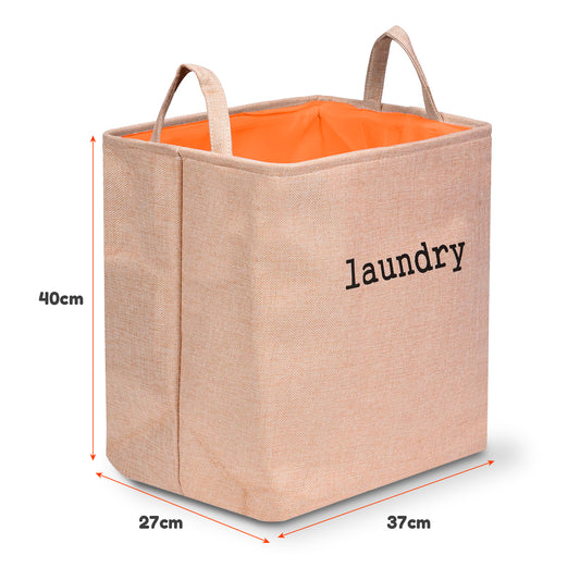 Large Laundry Hamper Bag Jute Storage Home Clothes Barrel Toy Storage ~5444