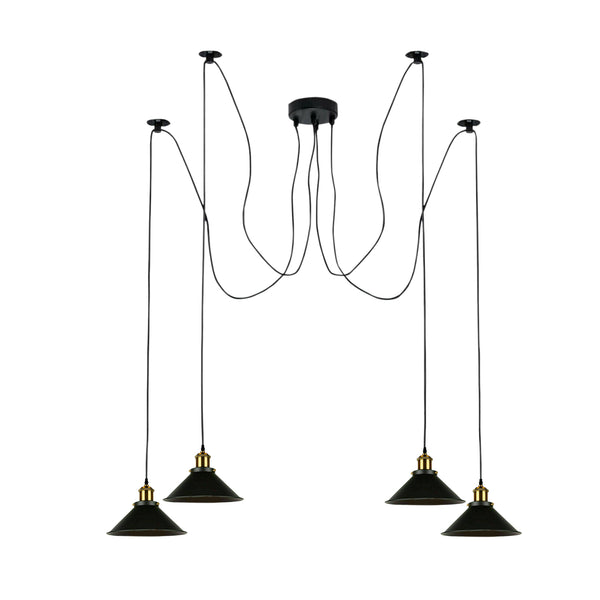 Multi Fleming Spider Pendant Light Black ~6165 – 4 Drop