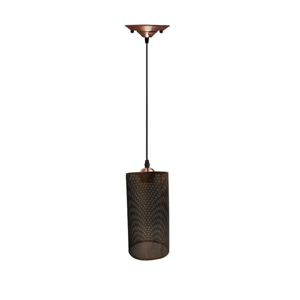 Living Room Pendant Light – Adjustable Metal Wire Cage Ceiling Lamp ~5801 – Rustic Red / No