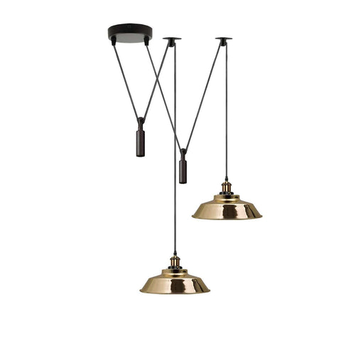 2 Light Adjustable Pulley Hanging Lamp ~6534