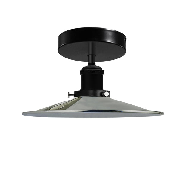 Modern Semi-Flush Mount Industrial Ceiling Light - 6267 – Satin Nickel Without Bulb