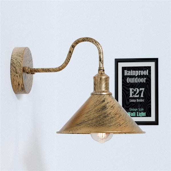 Vintage Swan Neck Galvanized Outdoor Wall Light ~6225 – Brushed Copper