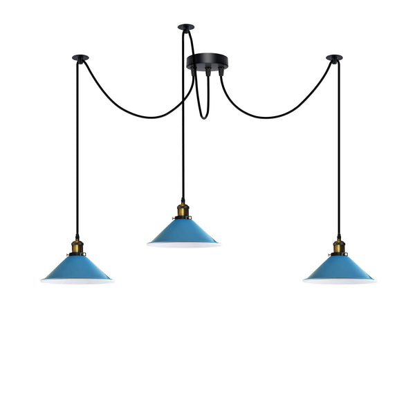 3 Fluming Spider Pendant Light E27 Metal ~6175 – Blue
