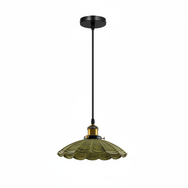 Hanging Light Scalloped E27 Indoor Metal ~6773 – Brushed Brass
