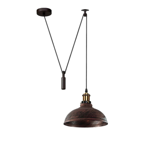 Industrial Metal Pendant Light Fixture ~6285 – Rustic Red