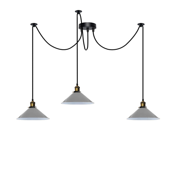 3 Fluming Spider Pendant Light E27 Metal ~6175 – Grey