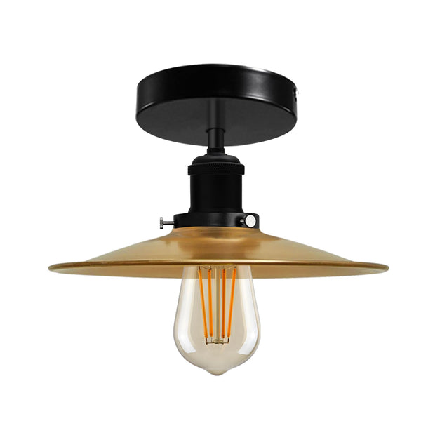 Modern Semi-Flush Mount Industrial Ceiling Light - 6267 – Yellow Brass With Bulb