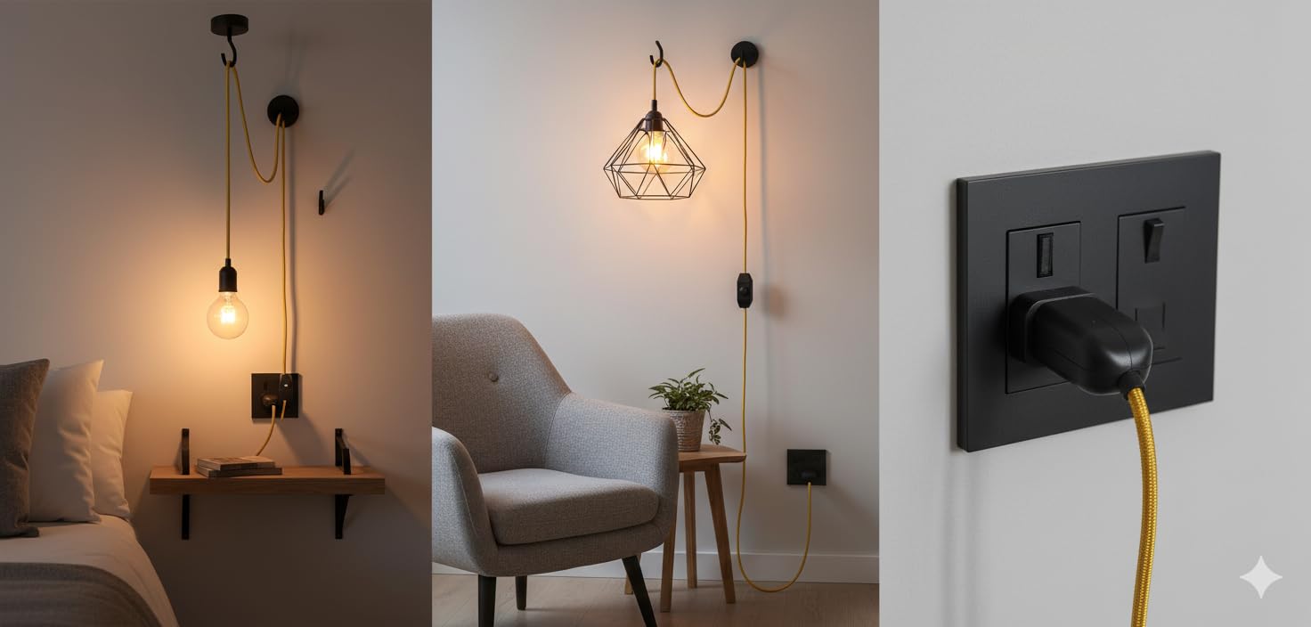 led pendant kit light in plug