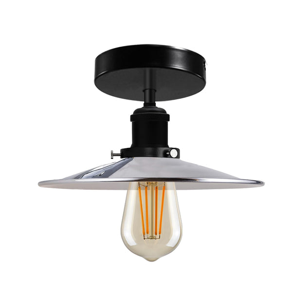 Modern Semi-Flush Mount Industrial Ceiling Light - 6267 – Chrome With Bulb