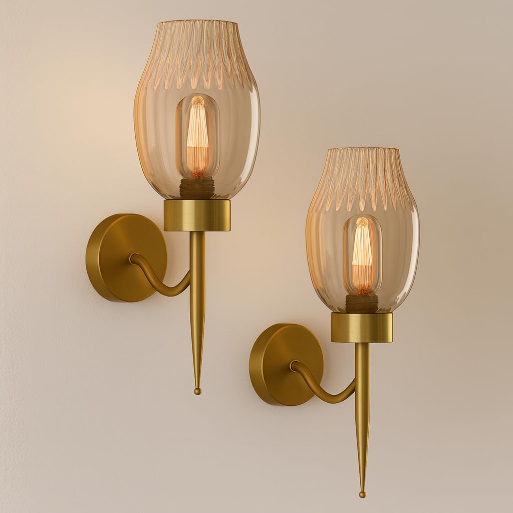 modern sconce amber wall shade