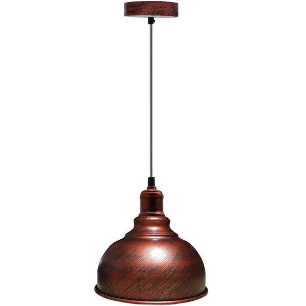 Vintage Hanging Shade Ceiling Pendant Light ~5668 – Rustic Red / 21CM