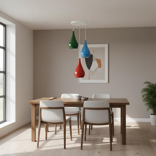 DROPPEN Colourful Triple Teardrop Pendant 3 Light ~6851