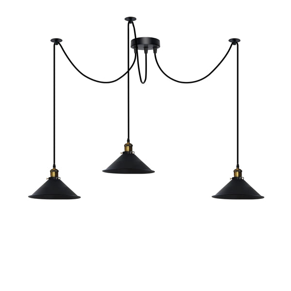 3 Fluming Spider Pendant Light E27 Metal ~6175 – Black