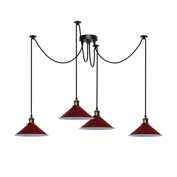 Drop Ceiling Lights 4 Arm Hook Swag Light E27 ~6724 – Red