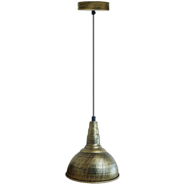 Vintage Hanging Shade Ceiling Pendant Light ~5668 – Brushed Brass / 21CM